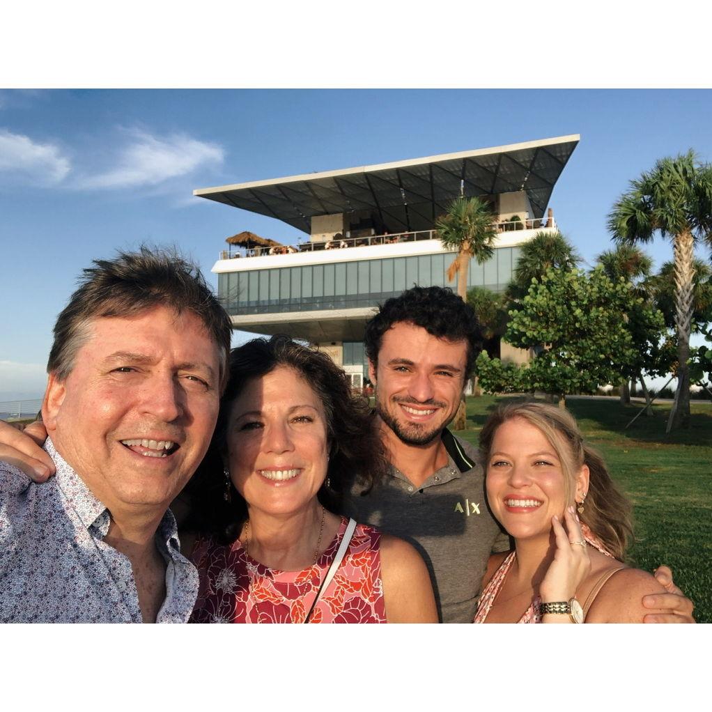 Celebrating our engagement with Brandon's parents