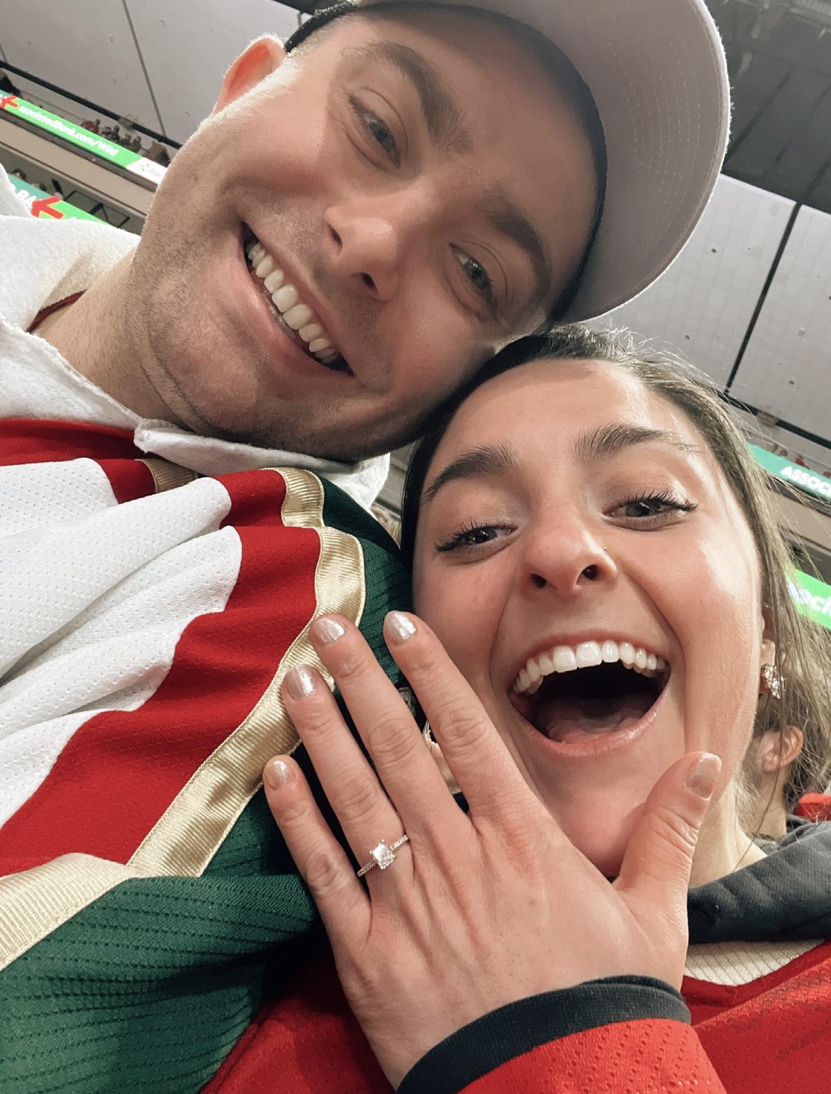 Getting engaged at the Wild game
