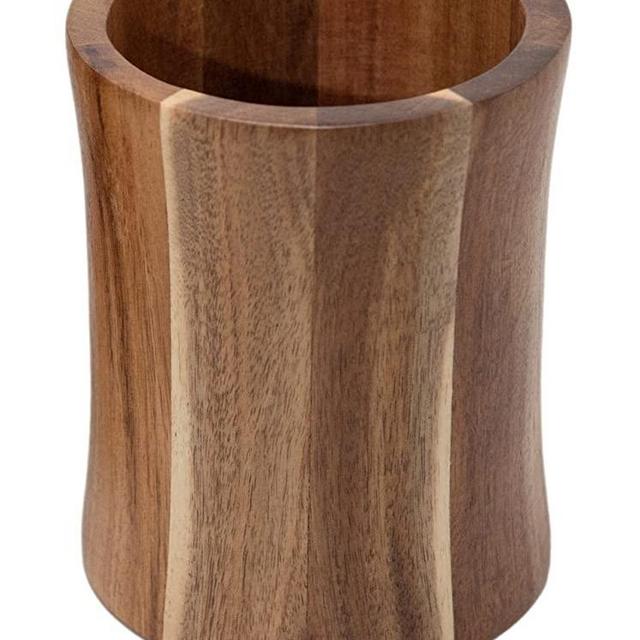 The Pretty Turtle Bamboo Kitchen Counter Utensil Crock Holder Caddy Large 7" x 6" (Acacia Large)