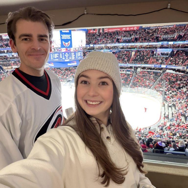 December 2025: Caps v. Canes Game (literally days before Tyler proposed)