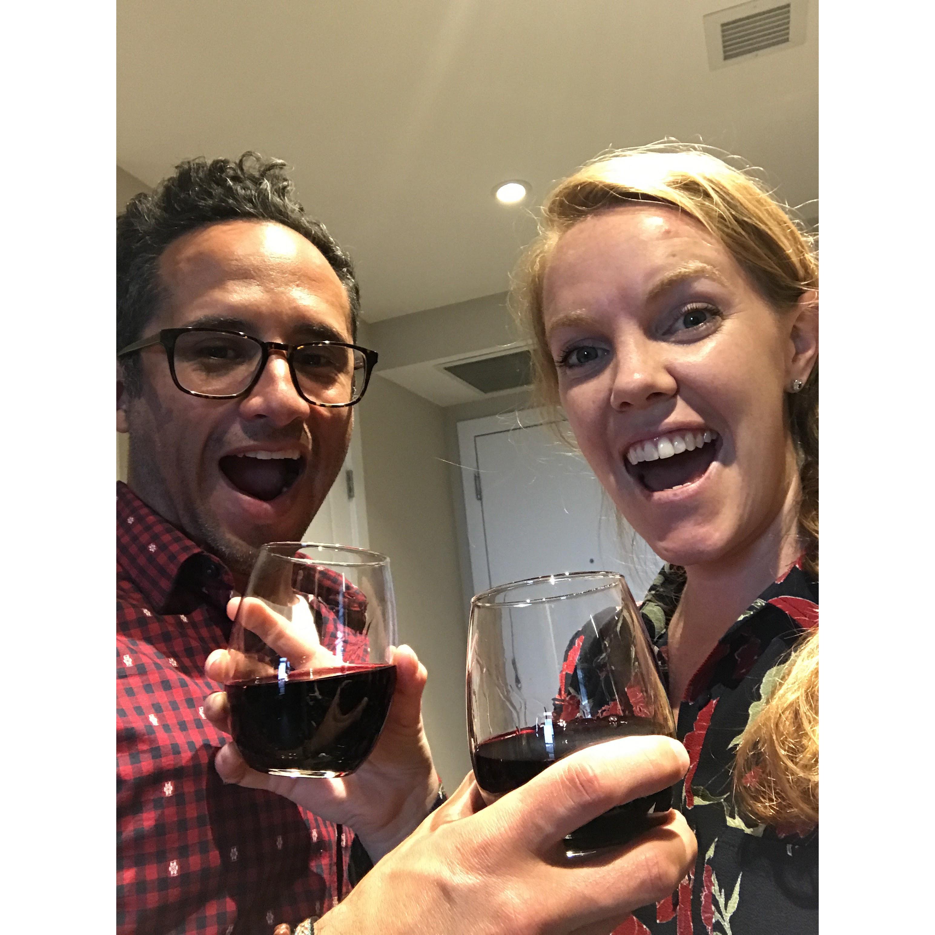 Sometimes we drink wine