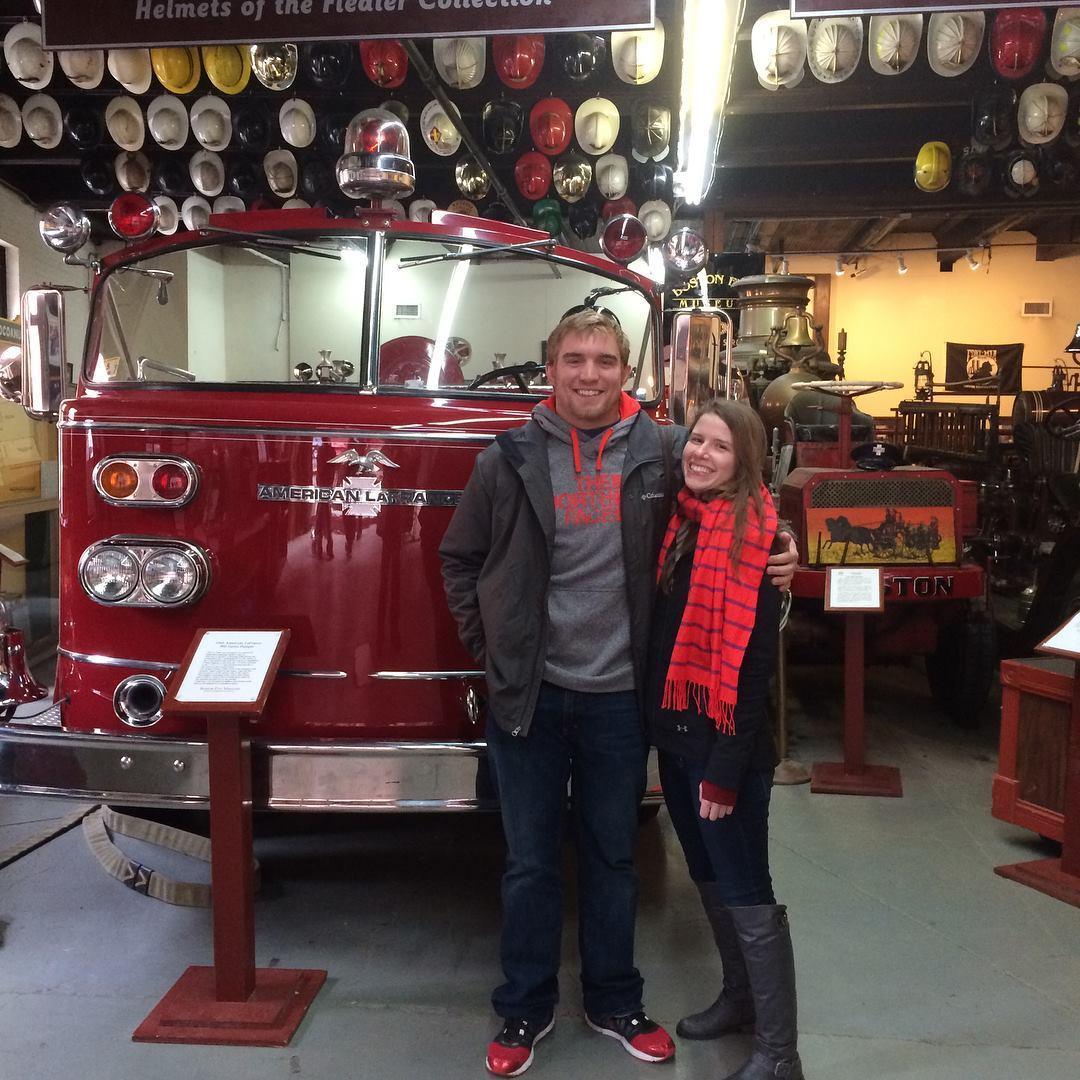 Our first picture together in one of the oldest firehouses in the country in Boston.