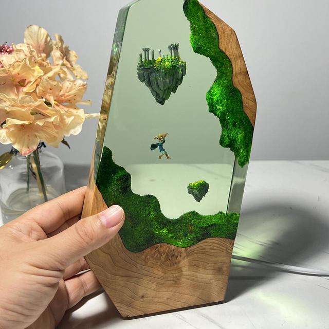 TOTK Resin Wood Night Light gift for game fans- Tabletop Decor, Halloween Christmas Birthday Gift, Master Sword Lamp, Resin Egg TLOZ BOTW
