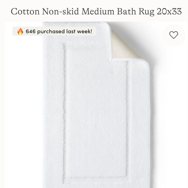 Cotton Non-skid Medium Bath Rug 20x33