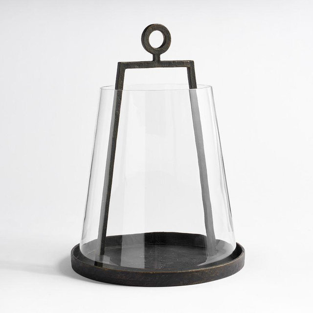 Easton Forged-Iron Outdoor Lantern, Large, 19.25" - Bronze