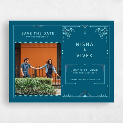 Blue Wedding Save the Date - Sona Landscape