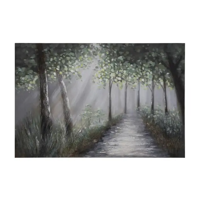 Yosemite Home Decor 'Lighted Path I' - 47"Wx32"H Wall Art on Canvas, Hand Painted with 3D accents - Multi-Color