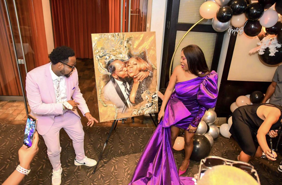 Panting reveal of the amazing gift done by Bridesmaid April Dodd!