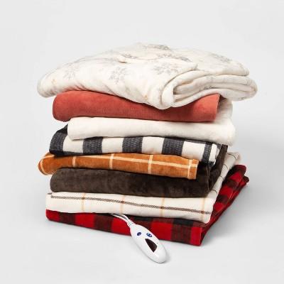 50"x60" Electric Reversible Throw Blanket (Color: Gray Snowflake)