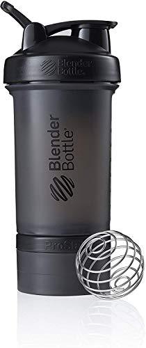 Blender Bottle 500209 ProStak System with 450ml Bottle and Twist n' Lock Storage, 22oz, Black