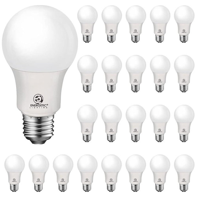 ENERGETIC SMARTER LIGHTING 24-Pack A19 LED Light Bulbs 60 Watt Equivalent, Cool White 4000K, E26 Medium Base, Non-Dimmable LED Light Bulb, UL Listed