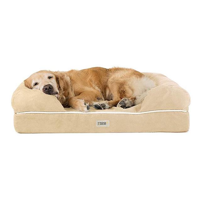 Friends Forever Orthopedic Dog Bed Lounge Sofa Removable Cover 100% Suede 2.5"-5" Mattress Memory-Foam Premium Prestige Edition