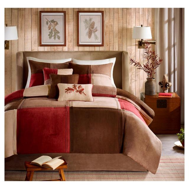 7pc King Warren Microsuede Comforter Set - Red