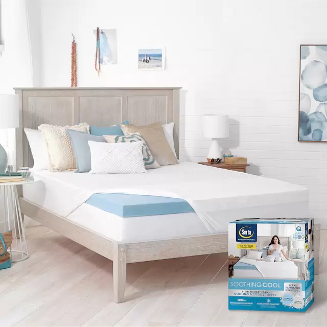 Serta 3-inch Soothing Cool Gel Memory Foam Mattress Topper