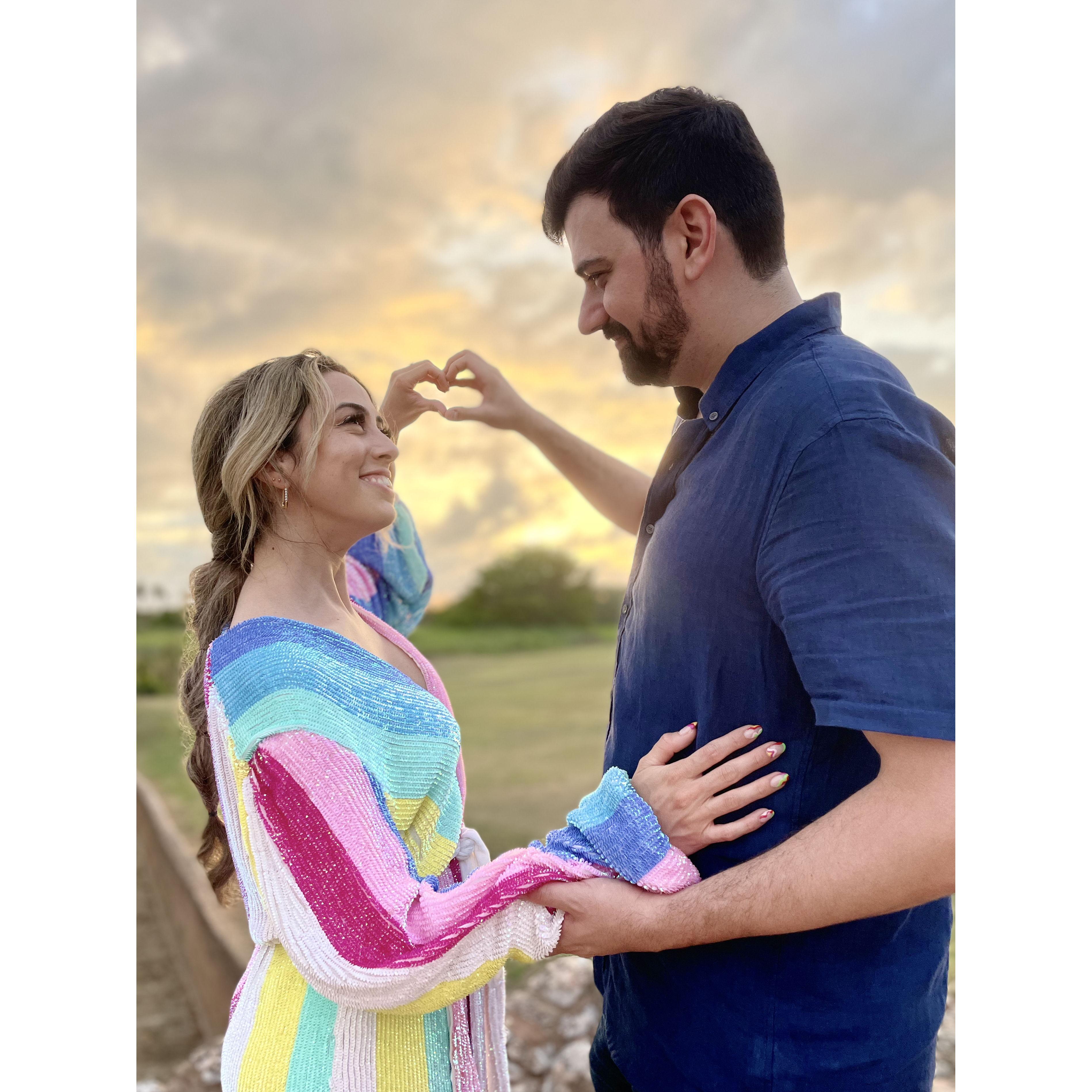 These pictures were all taken right after he proposed! He coordinated with his photographer aunt, Rebecca, to take engagement pictures of us in the Royal Isabela grounds! Pictures by @rz_portraits