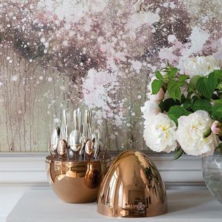 Mood 24-Piece 18k Pink Gold Flatware Set, Service for 6