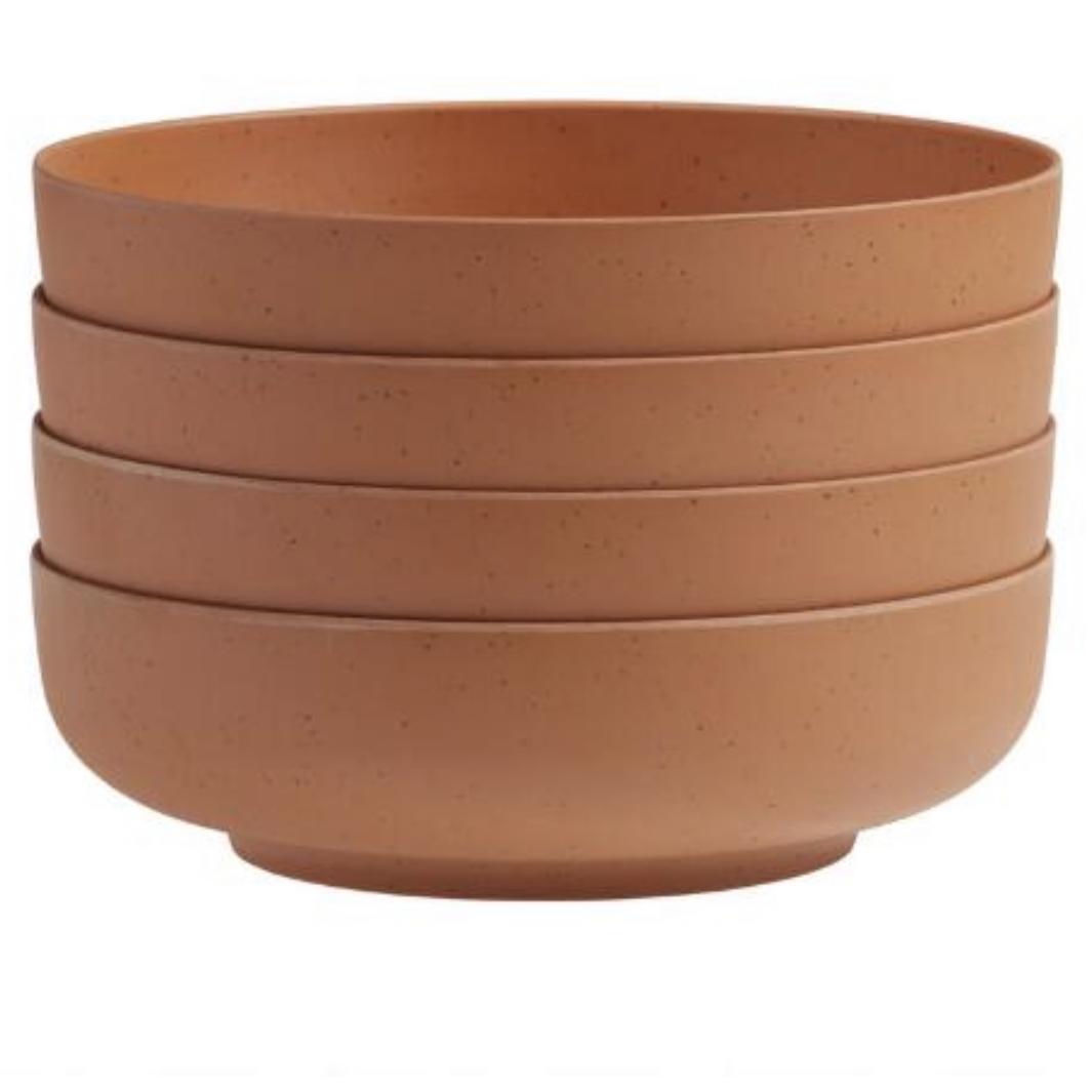 Upcycle Bamboo Fiber Bowls 4 Pack in Terracotta