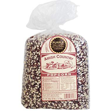 Amish Country Popcorn - Purple Popcorn (6 Pound Bag) - with Recipe Guide and 1 Year Freshness Warranty