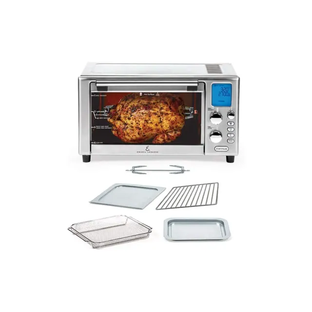 Emeril Lagasse Everyday 360 Air Fryer, 360 Quick Cook Tech, 12 Functions including Bake, Rotisserie, Pizza, Slow Cook, and Much More, Stainless Steel