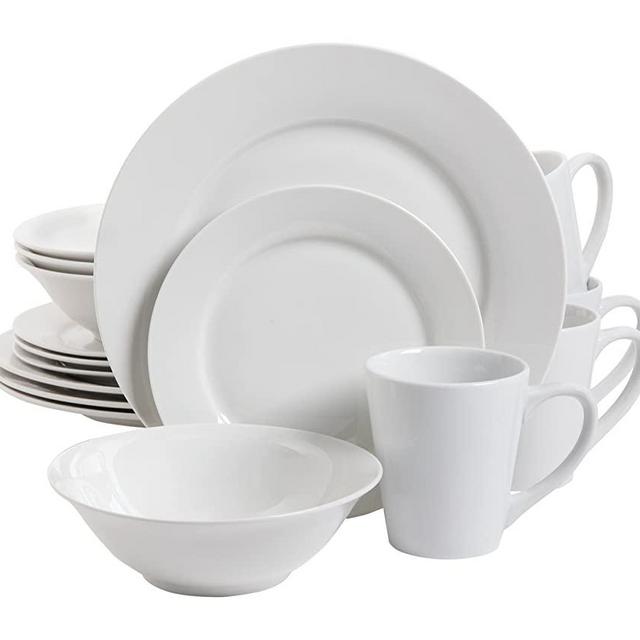 Gibson Overseas, Inc. 102563.16RM Gibson Home Noble Court 16 Piece Dinnerware Set, White, 1