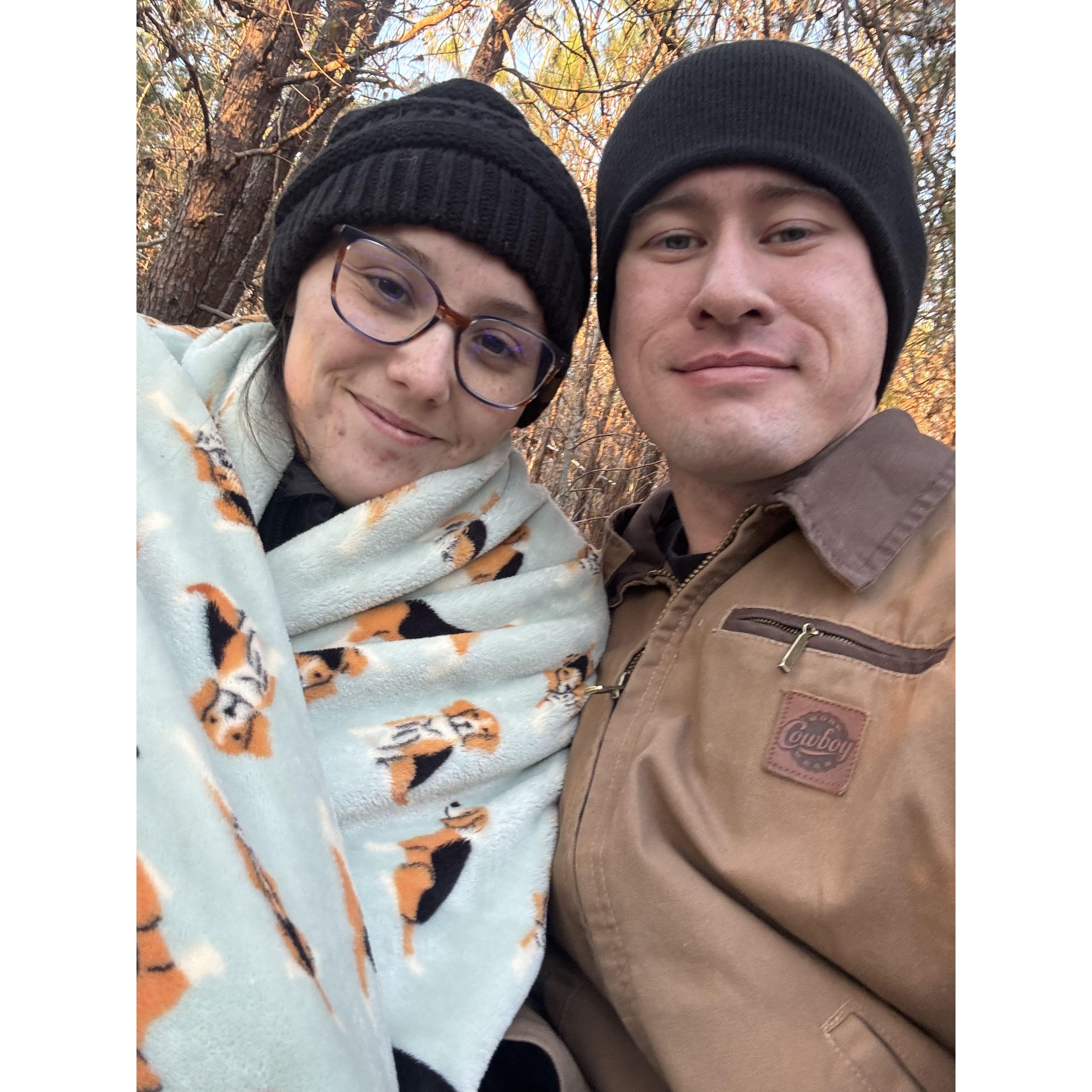 On a date hiking on our future property.