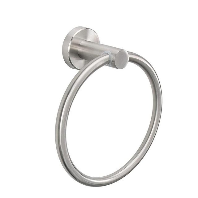 NearMoon Bath Towel Ring, Bathroom Hardware Accessories- Thicken Stainless Steel Hand Towel Holder for Bathroom, Modern Round Towel Hanger Wall Mounted (Brushed Nickel)
