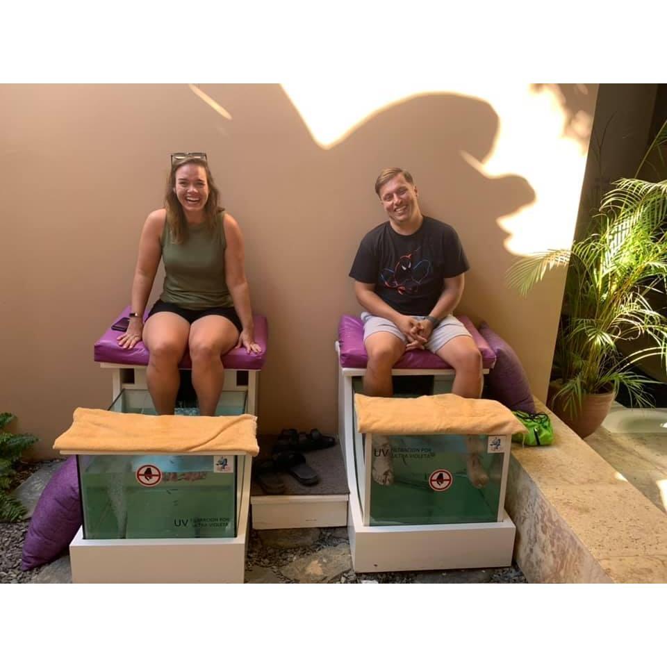 Fish pedicures tickle too much.