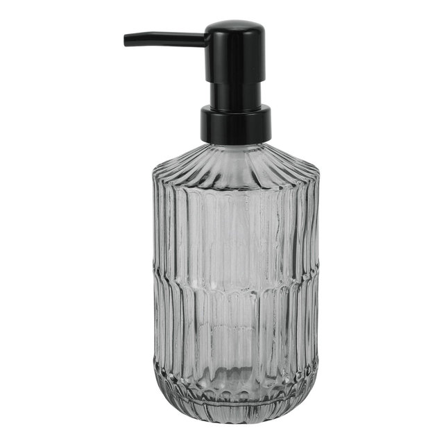 Unique Bargains Simple Vertical Lines Soap Pump Dispenser 450ml 1 Pc Gray, Black