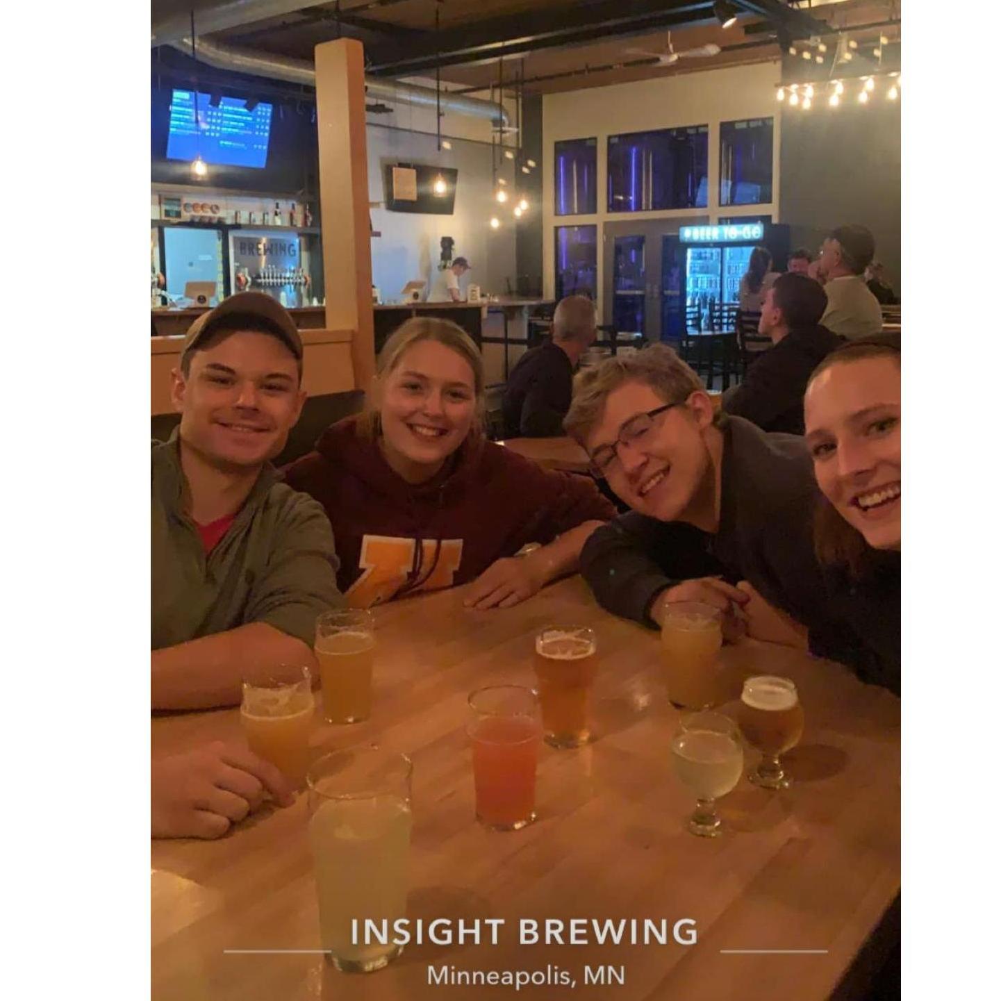 Enjoying Insight Brewing with Anthony, Grace and Abby (behind the Camera)