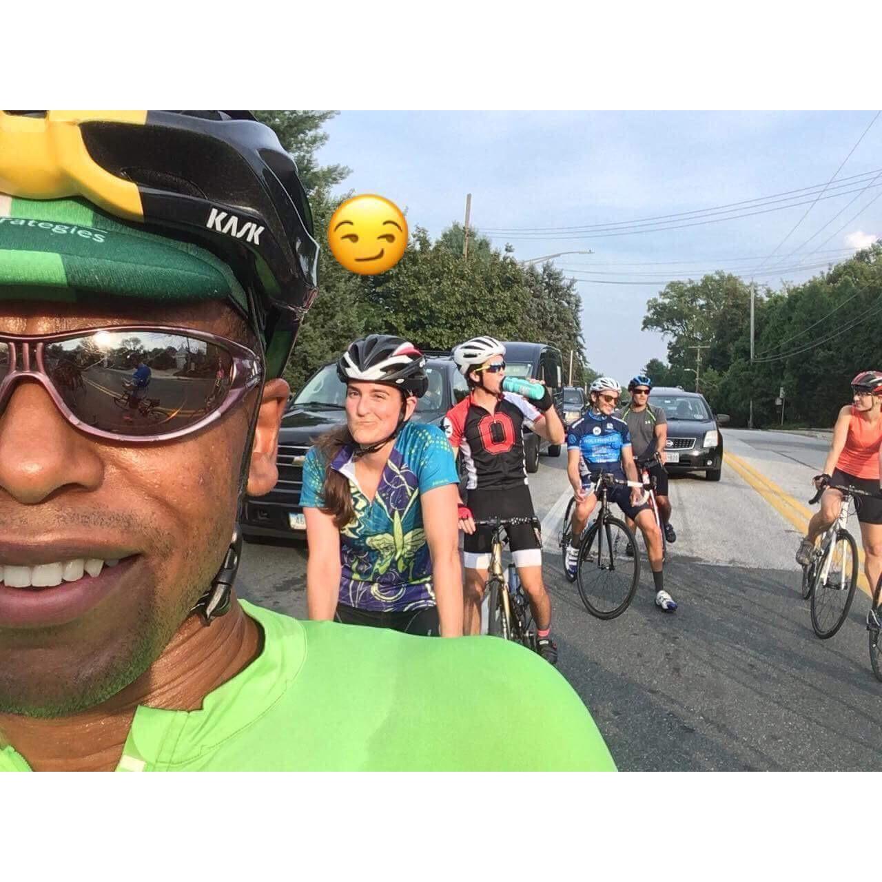 Sarah snark in full force on one of our first bike rides together ;-)