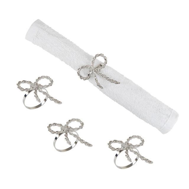 C&F Home Silver Ribbon Napkin Ring, Set of 4