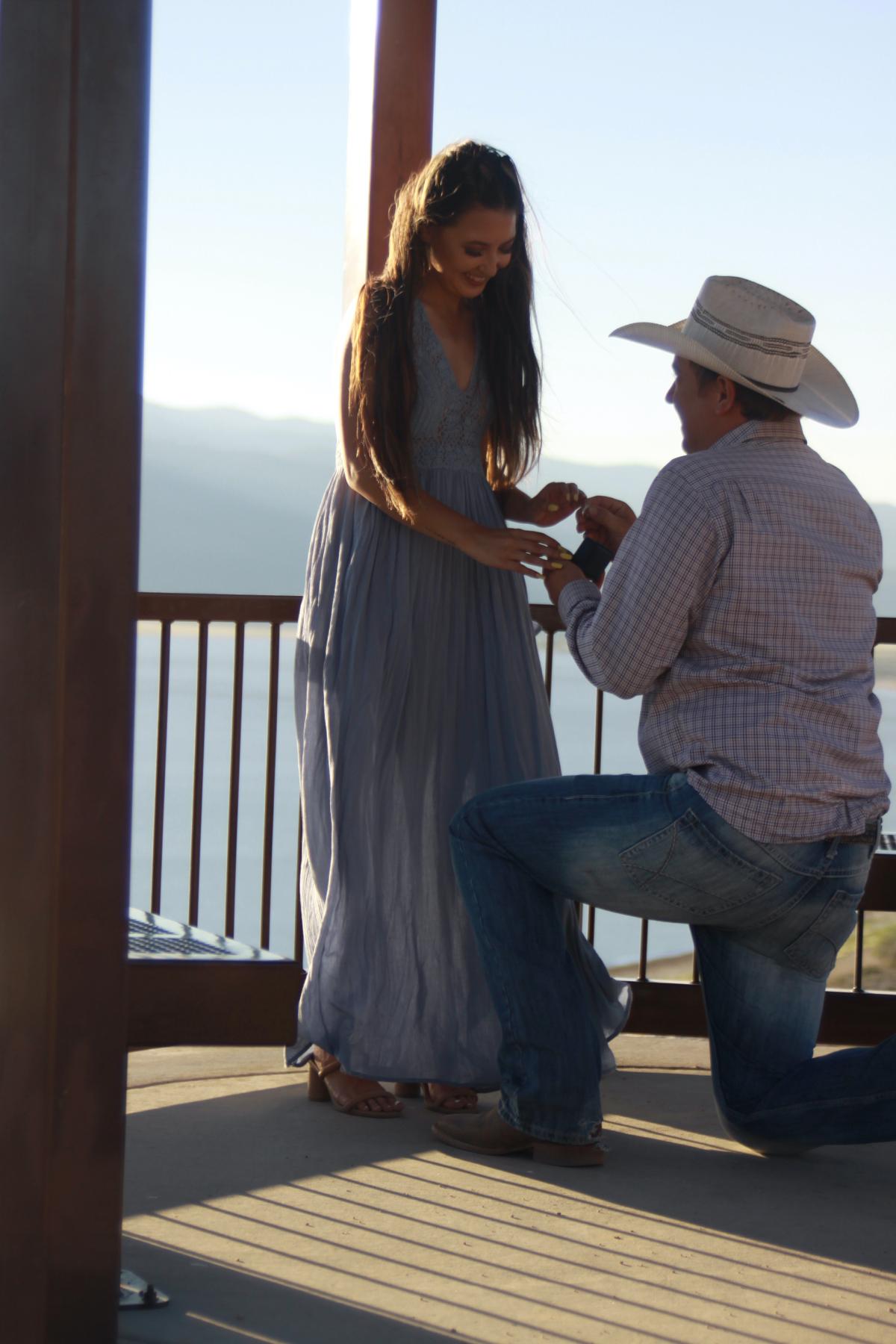Three months later Jack proposed to Mariah. He had her climb up a mountain to get to a gazebo at the top, while knowing she was pregnant, in high heels, and had worked a 10 hour shift. It was perfect!