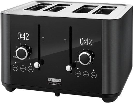 Bella Pro Series - 4-Slice Digital Touchscreen Toaster - Black Stainless Steel