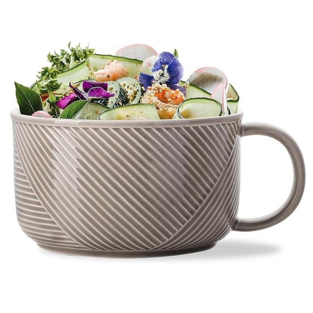 Adewnest Soup Bowl with Handle : 38 OZ Soup Mug with Handle - Microwave Safe Large Ceramic Bowl with Handle - Wide Large Soup Cup - Grey, 6 Inch, Oversized