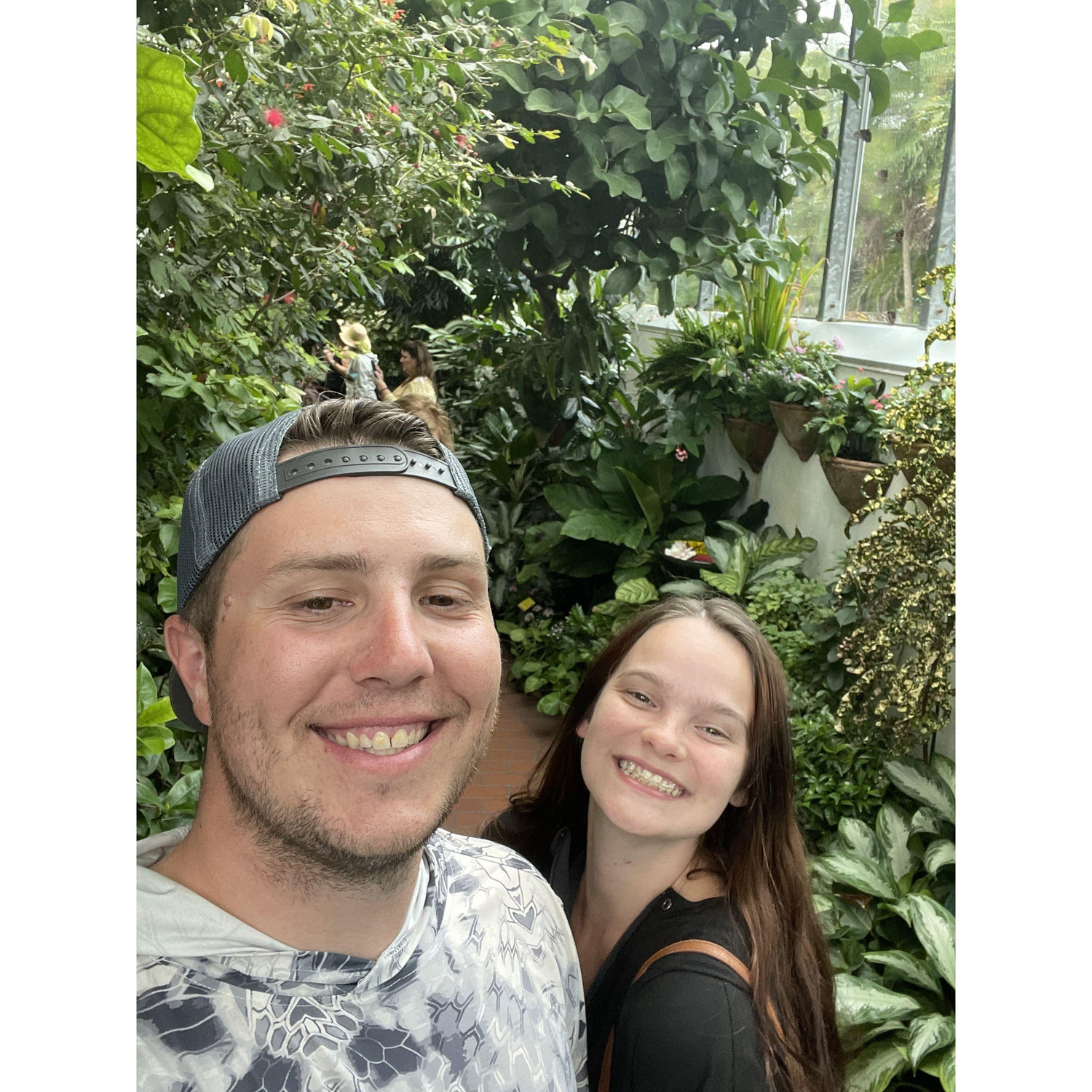 Visiting the Key West Butterfly and Nature Conservatory. Paul was jealous because the butterflies only landed on Audrey.