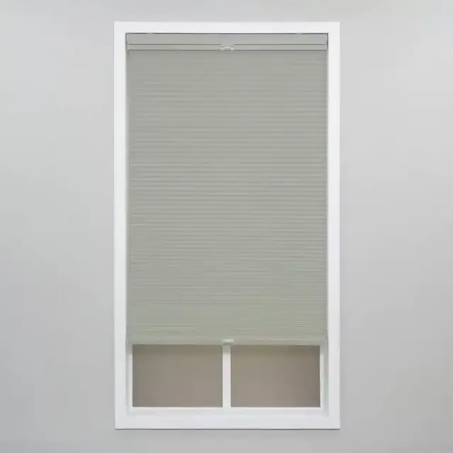Cut-to-Width Gray Cloud Cordless Light Filtering Polyester 3/8 in. Top Down Bottom Up Shade 32 in. W x 64 in. L