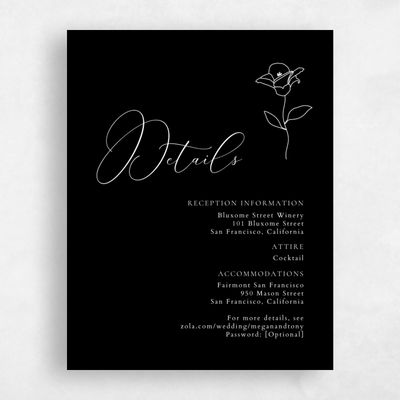 Black Floral Wedding Enclosure - Belencito