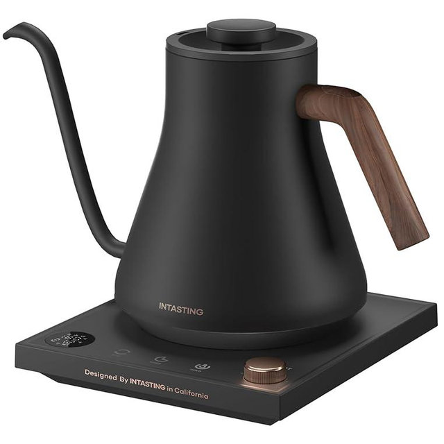 INTASTING Electric Kettles, Gooseneck Electric Kettle, ±1℉ Temperature Control, Stainless Steel Inner, Quick Heating, for Pour Over Coffee, Brew Tea, Boil Hot Water, 0.9L Dark Gray