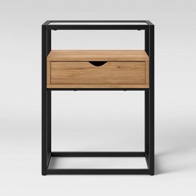 Ada Mixed Material End Table with Glass Top - Project 62&#8482;