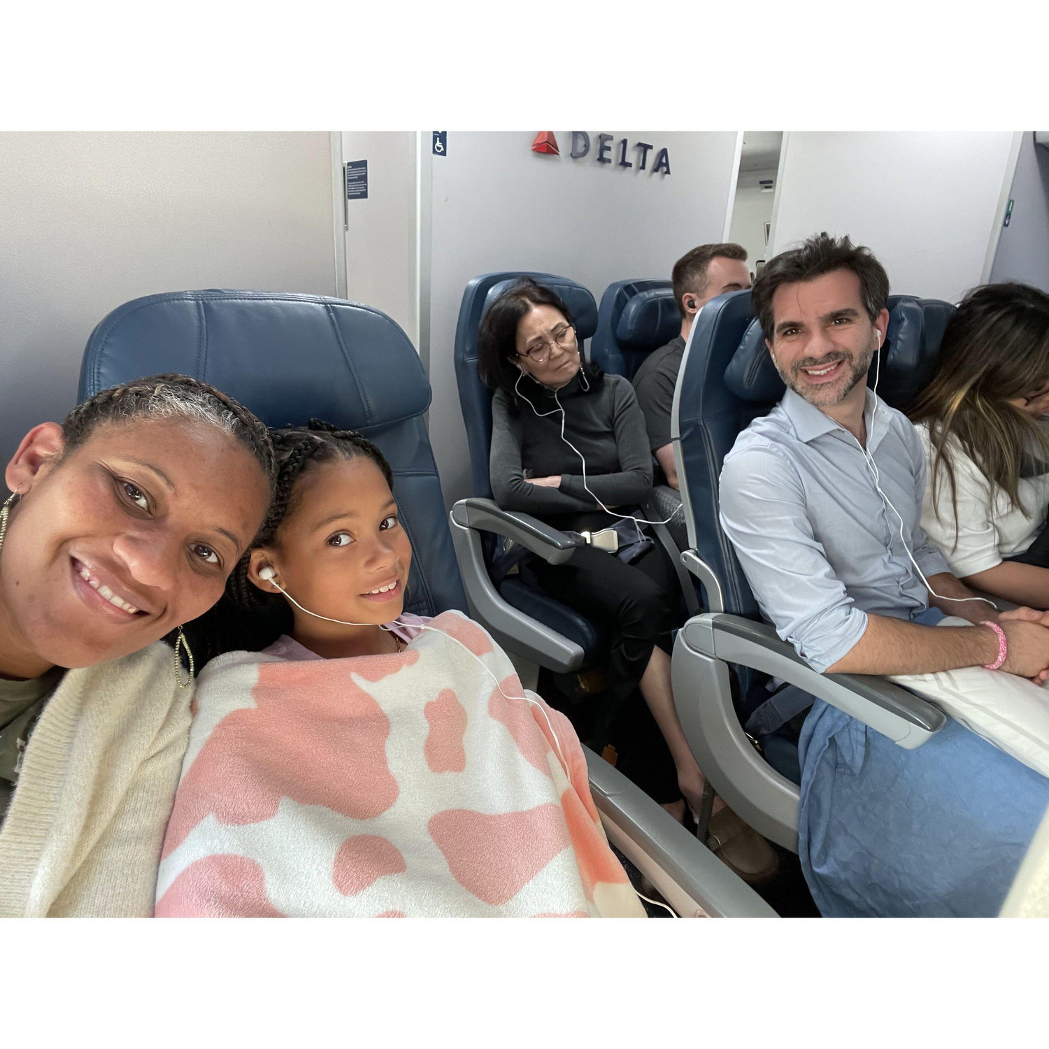Boarded our first flight to Italy together as a family! YAY!