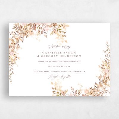 Creamy Beige Wedding Invitation - Farnham Landscape