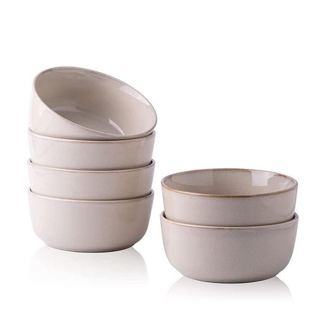 AmorArc Cereal Bowls Set of 6 for Kitchen, 26oz Stoneware Soup Bowls Set for Cereal Soup, Modern Kitchen Bowls for Meal, Dishwasher &Microwave Safe, Reactive Glaze -Antique Color