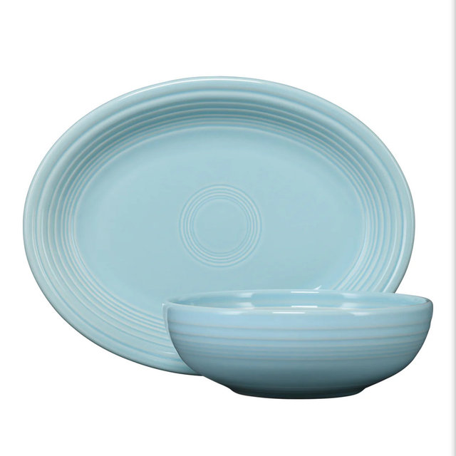 2-Piece Serve Set Platter & Bistro Bowl - SKY