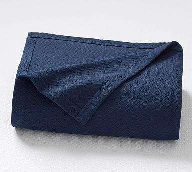 Diamond Organic Blanket, Full/Queen, Dark Royal Blue