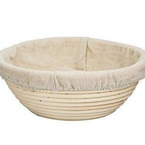Forsun 1pcs 8.5" Round Banneton Brotform Bread Dough Proofing Rising Rattan Basket & Liner,Banneton Proofing Basket Set - for Home Bakers (Sourdough Recipe) & Bread Making