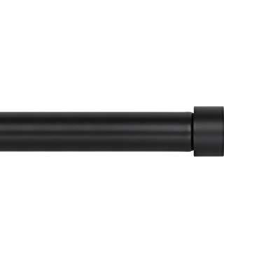 Ivilon Drapery Window Curtain Rod - End Cap Style Design 1 Inch Pole. 72 to 144 Inch Color Black