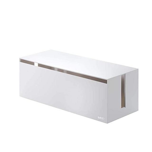 YAMAZAKI home 2707 Cable Box-Outlet Cord Storage Organizer, Cover Protector, One Size, White