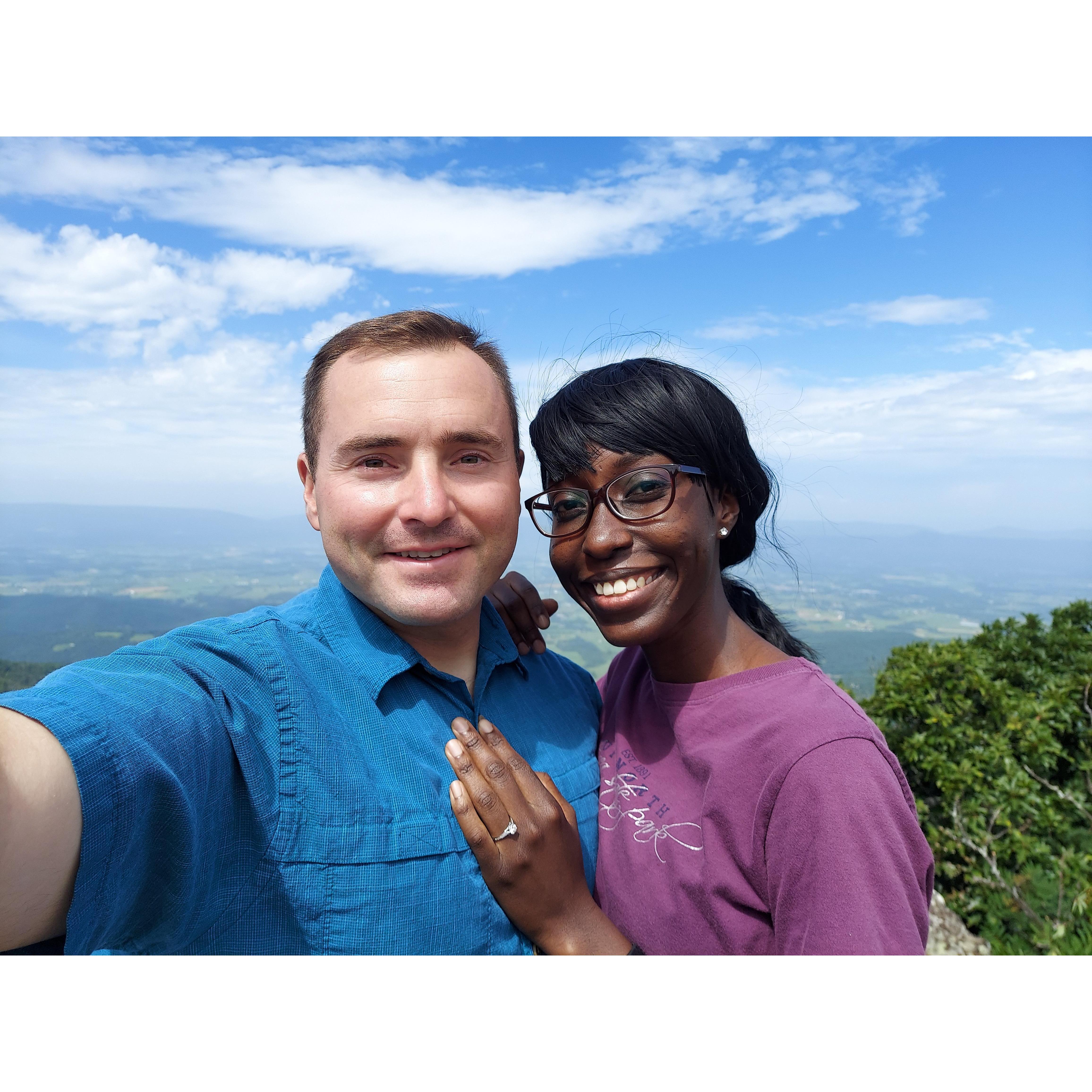 Engagement day! Stony Man summit in Shenandoah National Park, Virginia. (August 2020)