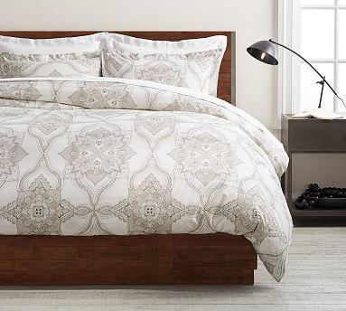 Sonya Medallion Organic Percale Duvet Queen