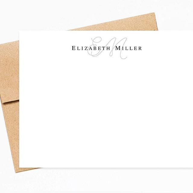 Monogram and Modern Personalized Stationery Note Cards with Envelopes